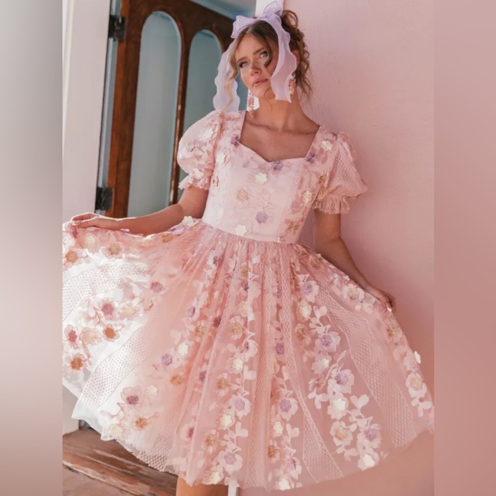 Jessakae Floral Pink and Purple Cupcake Dress